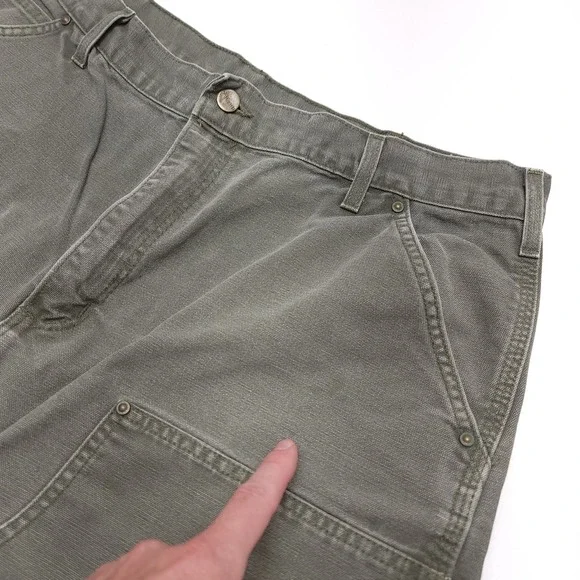 Vintage Carhartt B136‎ MOS Double Knee Carpenter Pants 38x30 Moss Green Y2K USA